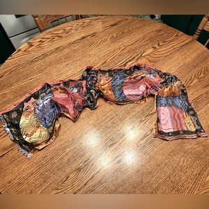 LAUREL BURCH Beaded Silk Cat Scarf